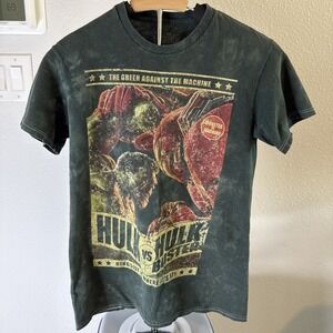 Marvel Avengers Hulk vs Hulkbuster Men's Short Sleeve T-Shirt Green Size S